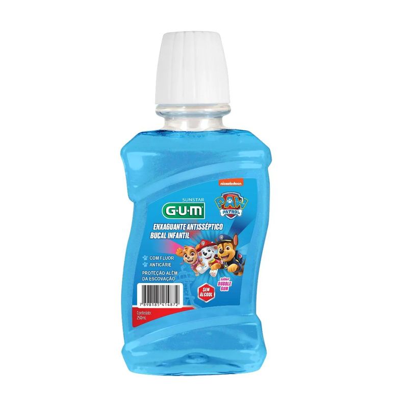 Enxaguatório Bucal Gum Paw Patrol Sabor Bubble Gum 250ml