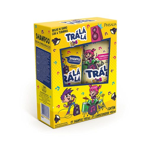 Kit Tra Lá Lá Kids Sem Embaraço Shampoo 480ml + Condicionador 480ml