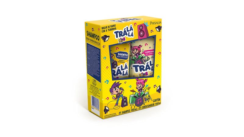 Kit Tra Lá Lá Kids Sem Embaraço Shampoo 480ml + Condicionador 480ml