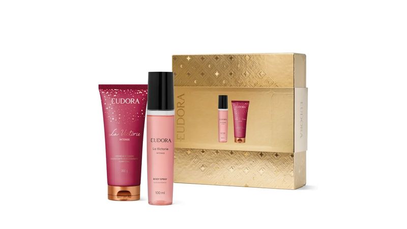 Kit Eudora La Victorie Intense Creme Hidratante Desodorante Corporal 200ml + Body Spray Desodorante 100ml
