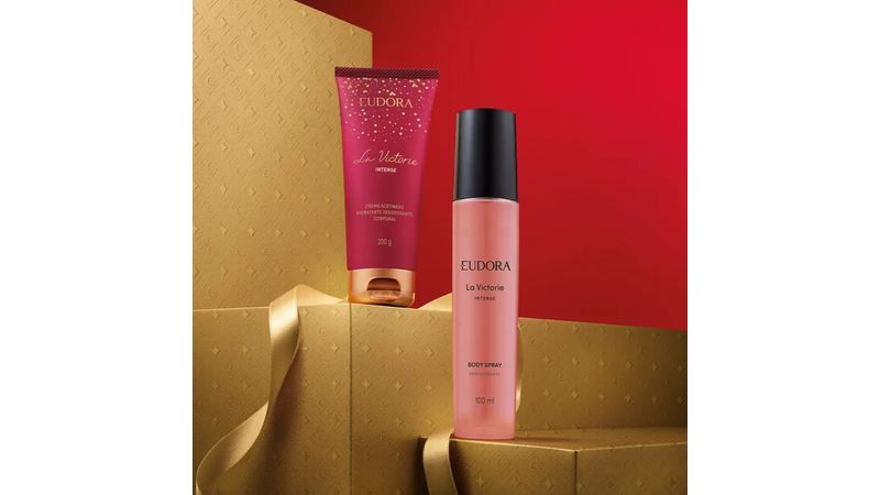 Kit Eudora La Victorie Intense Creme Hidratante Desodorante Corporal 200ml + Body Spray Desodorante 100ml