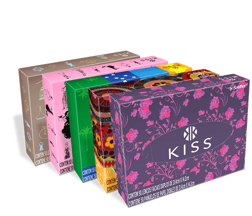 Lenços de Papel Kiss Folha Dupla 50 Unidades