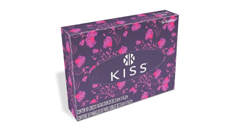 Lenços de Papel Kiss Folha Dupla 50 Unidades