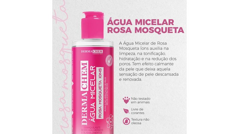 Água Micelar Dermachem Rosa Mosqueta 250ml