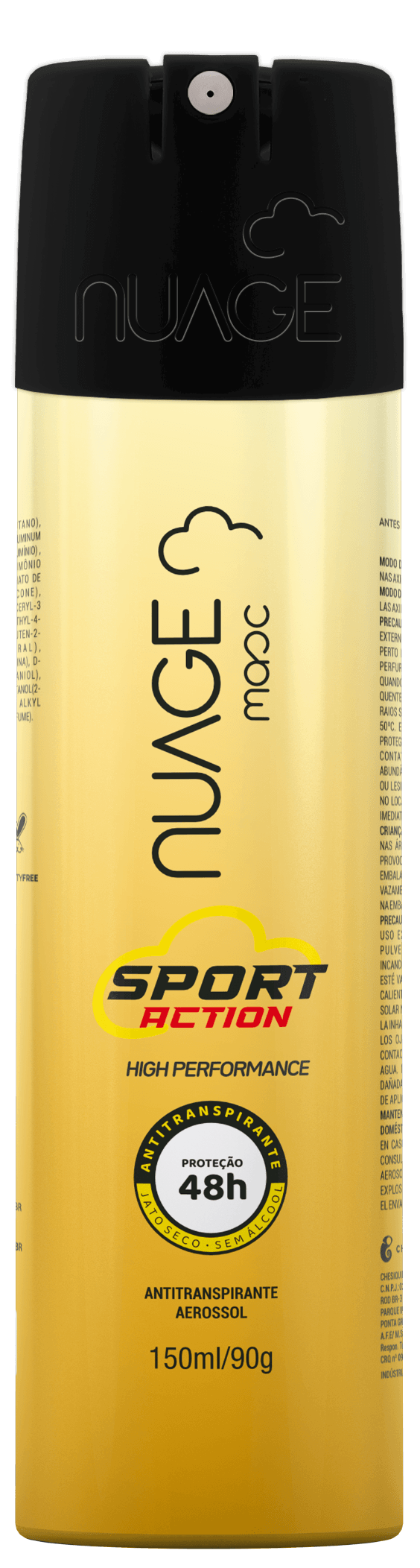 Desodorante Aerossol Nuage Sport Action Masc 48H Frasco com 150ml