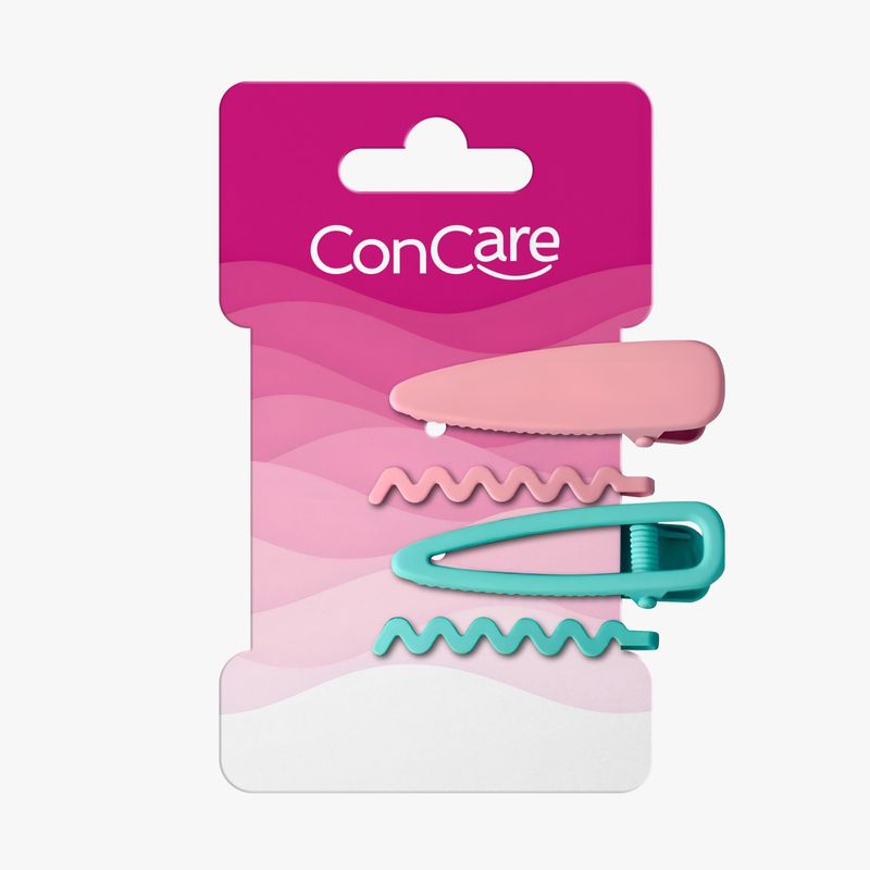 l Kit Clips Cabelo Concare Color 4 Unidades