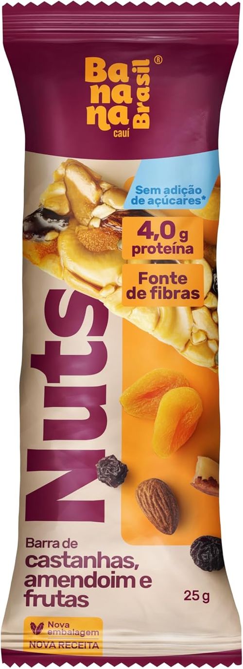 Barra Nuts Castanha, Amendoim e Frutas Sem Açúcar 24g