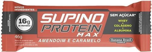 Barra Supino Protein Max Amendoim e Caramelo Sem Açúcar 46g