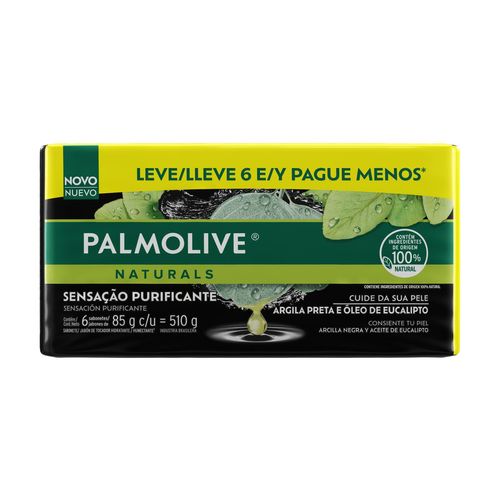 Sabonete Barra Palmolive Naturals Argila e Eucalipto 85g com 6 Unidades