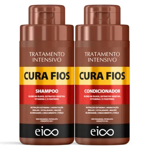 Kit Eico Shampoo + Condicionador Eico Cura Fios 450ml