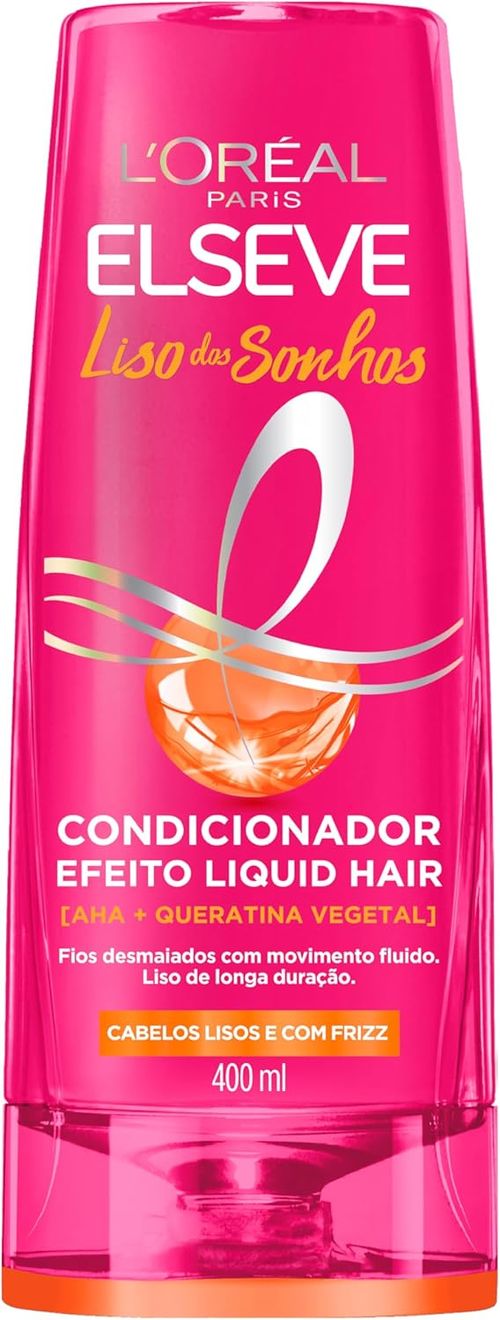 Condicionador L'Oréal Elseve Liso dos Sonhos Efeito Liquid Hair Frasco 400ml