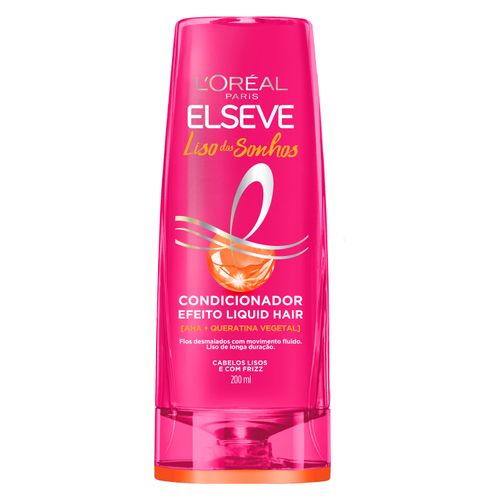 Condicionador L'Oréal Elseve Liso dos Sonhos Efeito Liquid Hair Frasco 200ml
