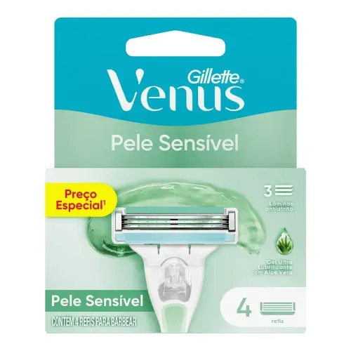 Carga para Aparelho de Depilação Gillette Venus Pele Sensível 4 Unidades
