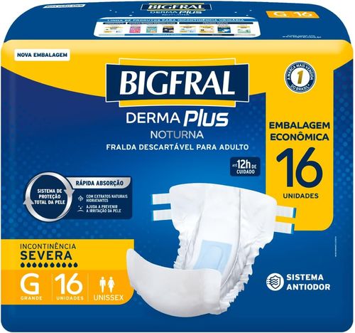 Fralda Geriátrica Bigral Plus G 16 Unidades