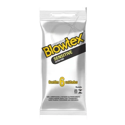 Preservativo Blowtex Sensitive Extra Fino com 6 Unidades