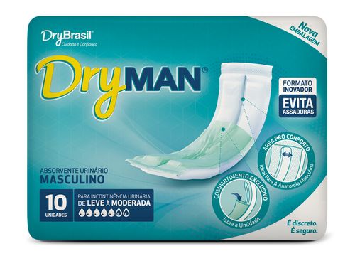 Absorvente Dry Man Masculino 10 Unidades