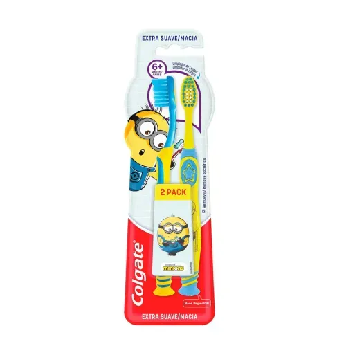 Escova Dental Infantil Colgate Smiles Minions 6+ Anos 2 Unidades