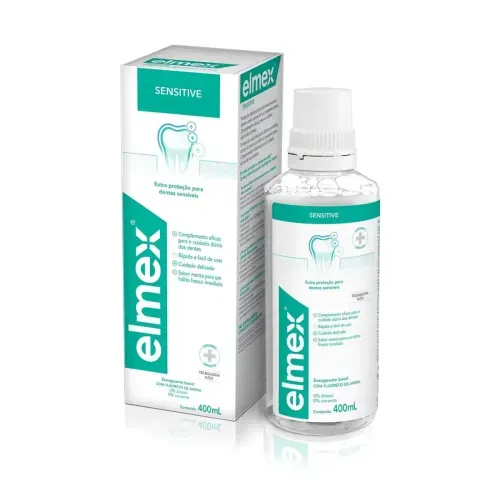Enxaguatório Bucal Elmex Sensitive Dentes Sensíveis sem Álcool e sem Corante 400ml