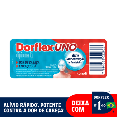 Dorflex Uno Enxaqueca 1g Blíster 4 Comprimidos
