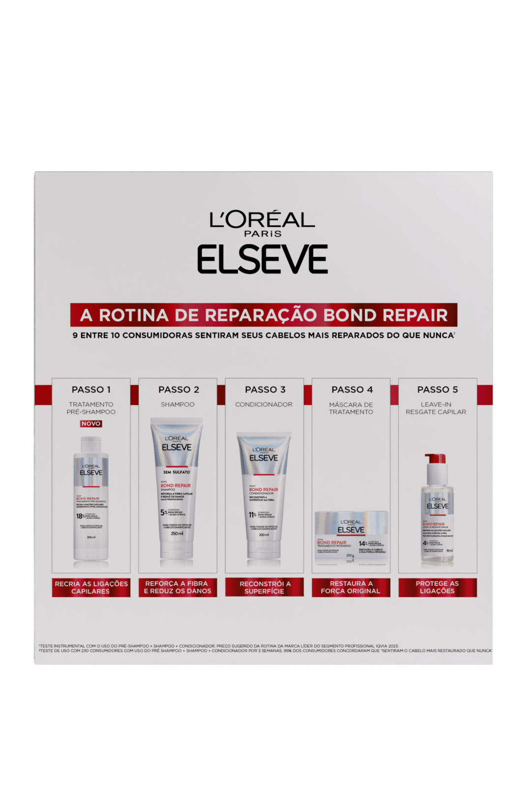 Kit Elseve Bond Repair Shampoo 250ml + Condicionador 200ml + Sachê ...