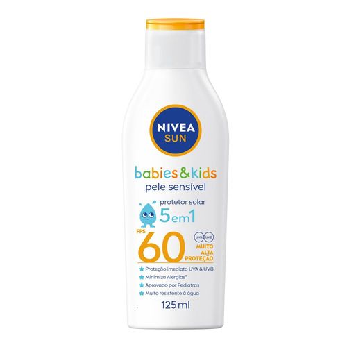 Protetor Solar Nivea Sun Kids Sensitive FPS60 Frasco 125ml