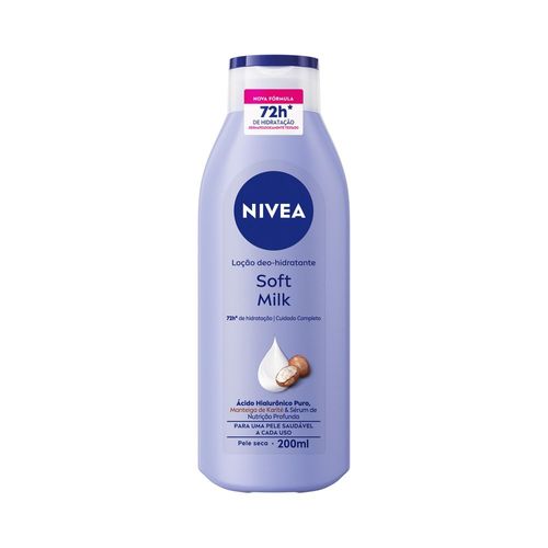 Loção Hidratante Nivea Soft Milk Pele Seca Frasco 200ml