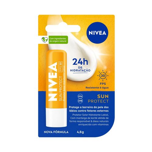 Protetor Labial Nivea FPS30 Solar Sun Protect 4,8g