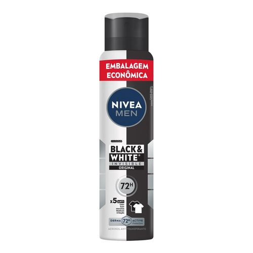 Desodorante Nivea Men Black e White Invisible 48h Antitranspirante Aerosol com 200ml