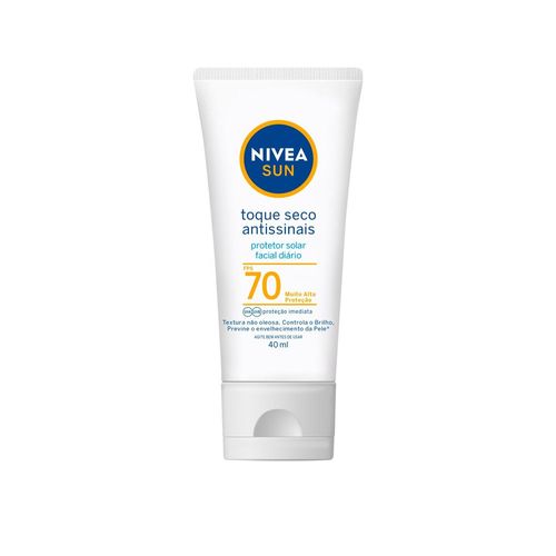 Protetor Solar Facial Nivea Sun FPS70 Antissinais Toque Seco 40ml