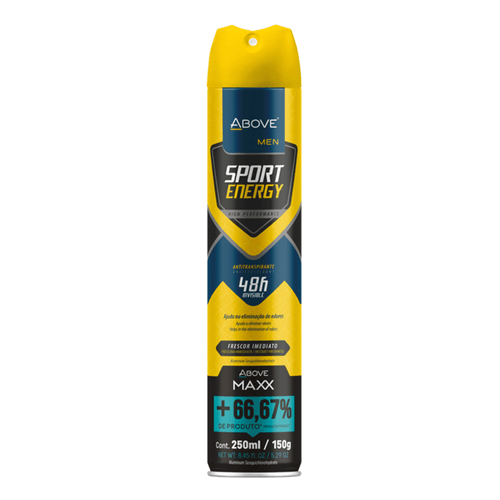 Desodorante Antitranspirante Above Men Aerossol Sport Energy 48h 250ml