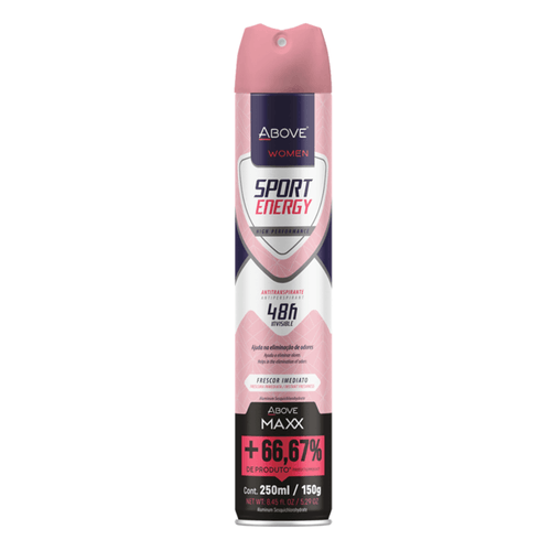 Desodorante Above Women Aerossol Sport Energy Maxx 48h 250ml