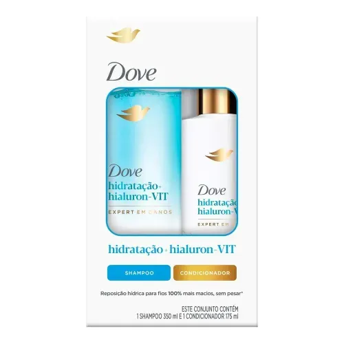 Kit Dove Hidratação + Hialuron Vit Shampoo 350ml + Condicionador 175ml