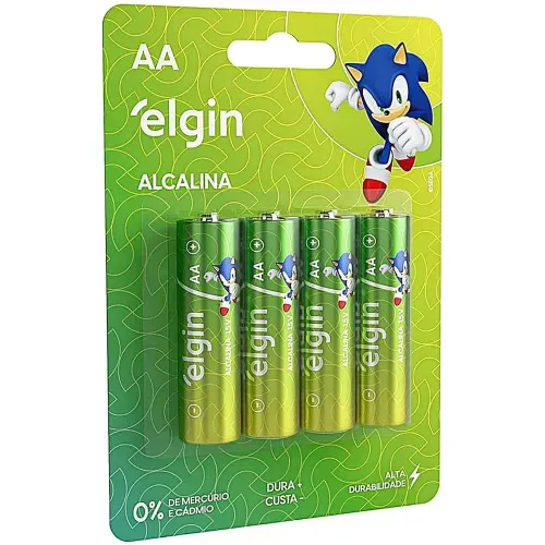Pilha Elgin Alcalina AA Blister com 4 Unidades