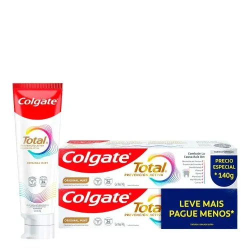 Kit Creme Dental Colgate Total Prevenção Ativa Caixa 2 Unidades 140g Cada Leve Mais Pague Menos