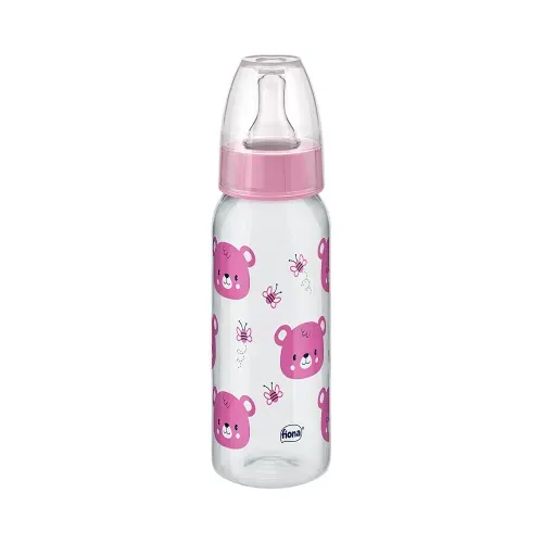 Mamadeira Lillo Fiona Silicone Desenhos Rosa 240ml