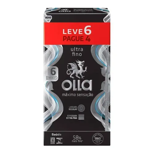 Preservativo Olla Maxima Sensação Ultra Fino Leve 6 Pague 4
