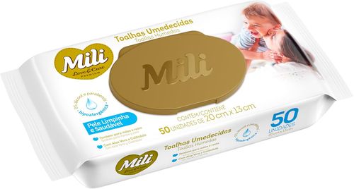 Toalha Umedecida Mili Love Care 50 Unidades