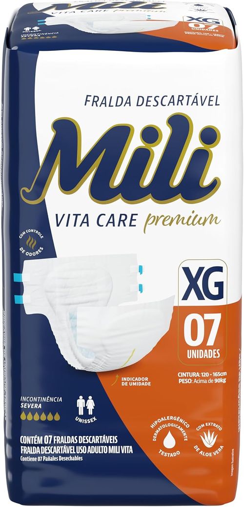 Fralda Geriátrica Vita Care Premium XG com 7 Unidades