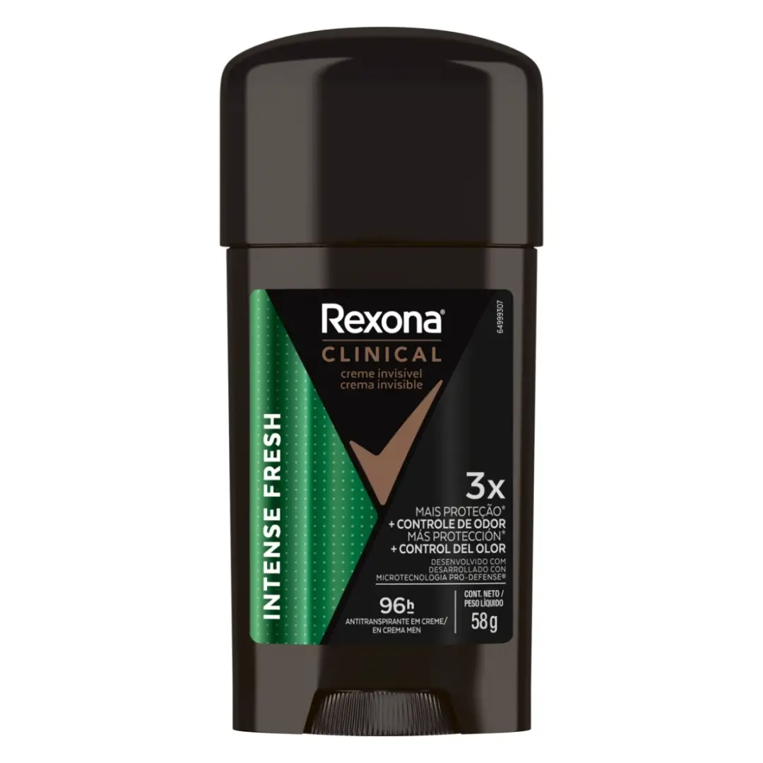 Desodorante Rexona Creme Clinical Men Intense Fresh 58g - Farma Conde