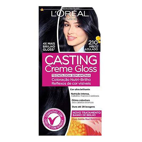 Coloração L'Oréal Casting Creme Gloss 210 Preto Azulado Sem Amônia