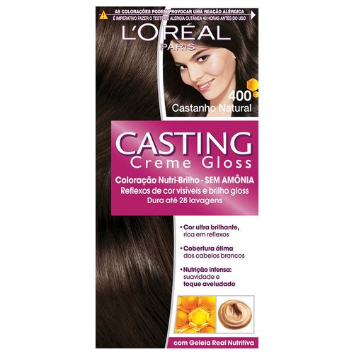 Coloração L'Oréal Casting Creme Gloss 400 Castanho Natural Sem Amônia