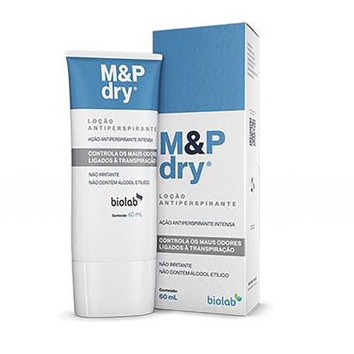 Loção Antiperspirante M&P Dry para Mãos e Pés Frasco 60ml