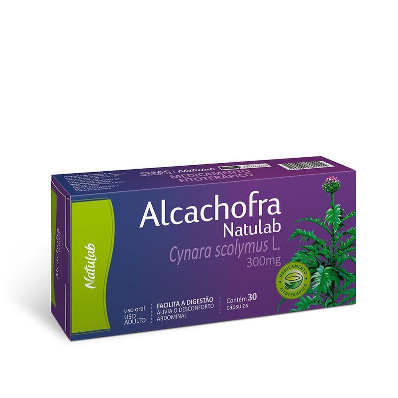 Alcachofra-300mg-Natulab-Caixa-30-Comprimidos