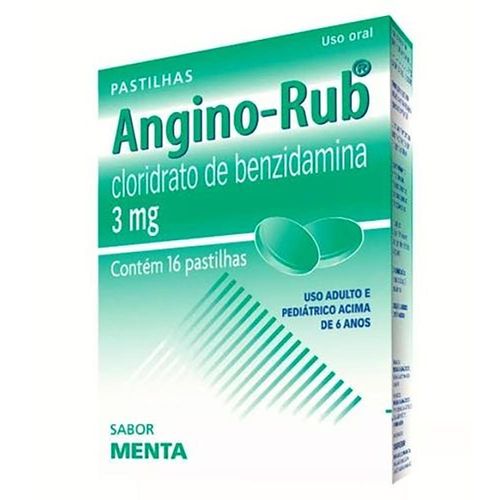 Angino Rub 3mg Sabor Menta Caixa 16 Pastilhas