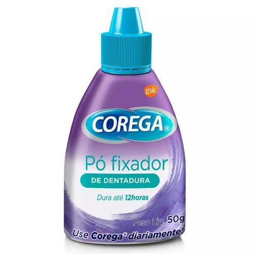 Fixador de Dentadora Corega Pó 3 em 1 Sem Sabor Frasco 50g