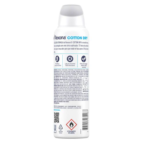 Desodorante Rexona Aerossol Feminino Cotton Dry 150ml