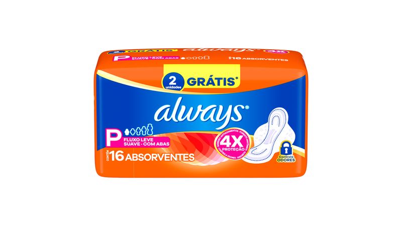 Absorvente-Always-Super-Proteção-Suave-Abas-16-Unidades-+-2-Unidades