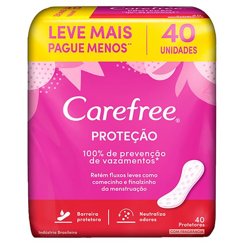 Protetor Diário Carefree Proteção com Perfume 40 Unidades