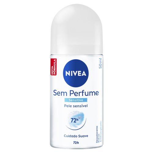 Desodorante Nivea Rollon Feminino Sensitive Pure sem Perfume 50ml