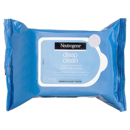 Lenço Demaquilante Neutrogena Deep Clean 25 Unidades